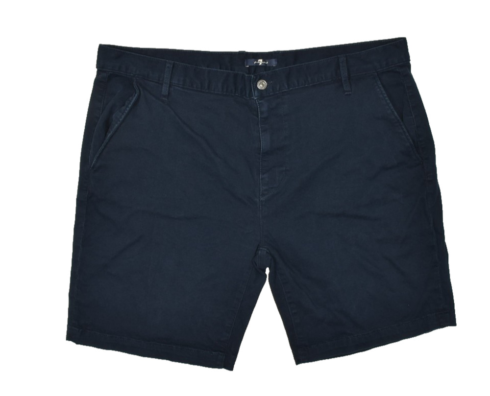 Men's 7 For All Mankind Blue Chino Shorts Size 40 Stretch Dark Blue